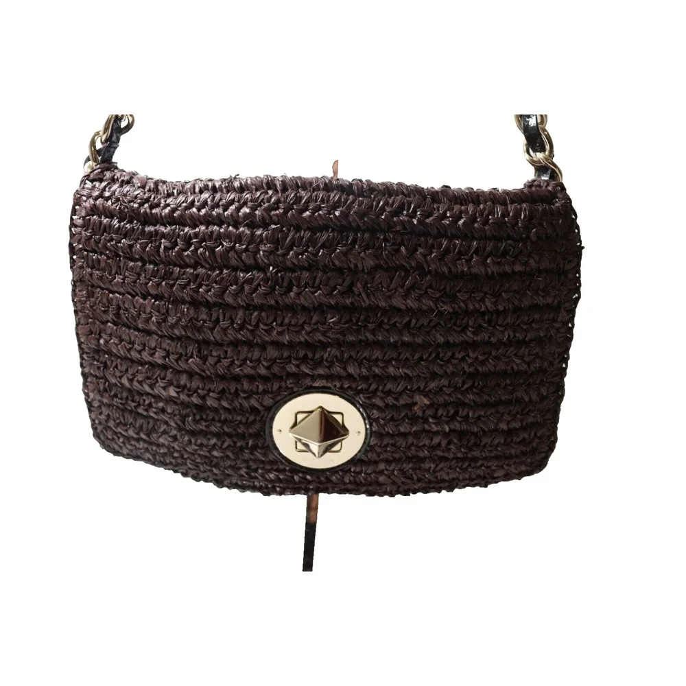 Kate Spade New York Rose Hall Monette Brown Wicker Shoulder Bag RARE! - Picture 2 of 16